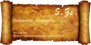 Sebesta Zsanett névjegykártya